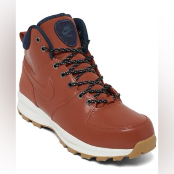 Men’s NIKE Manoa Leather SE High leather boots- Size 9.5. Rugged orange/Navy - Picture 1 of 10